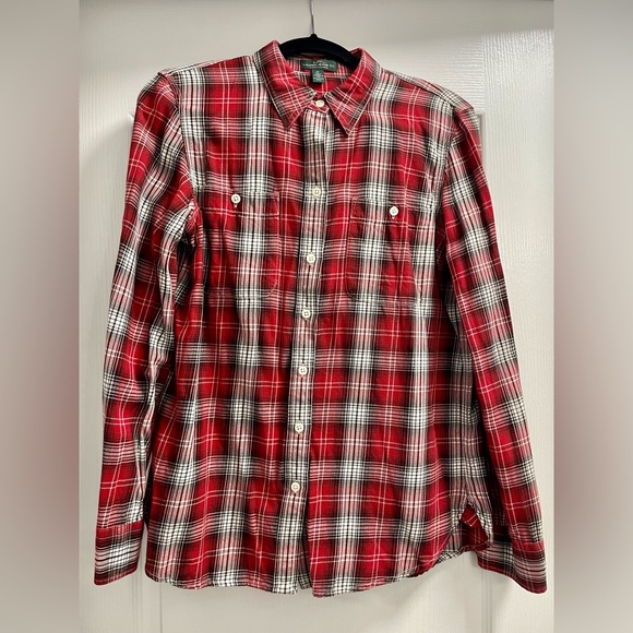 Lauren Ralph Lauren | Plaid Button-up Shirt - Red - Picture 1 of 5